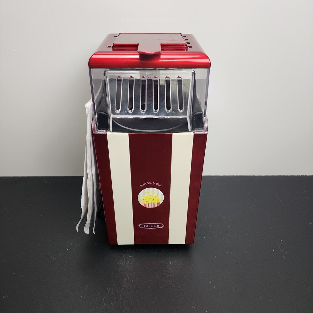 BELLA 13554 Hot Air Popcorn Popper Maker Vintage Design in Red & White Striped